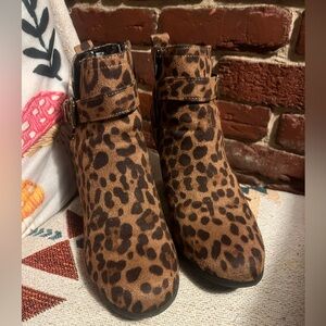 Leopard Print Ankle Boots